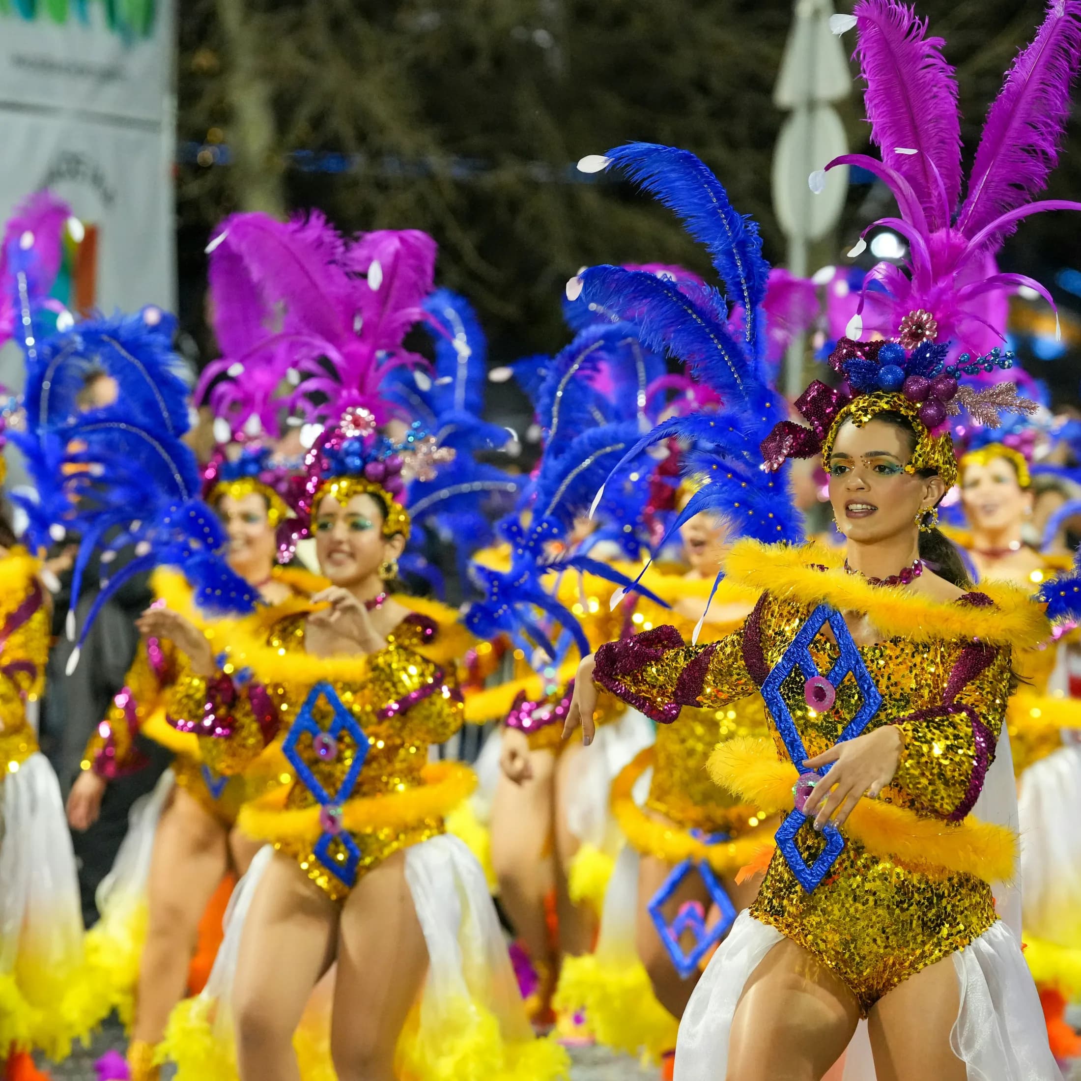 Celebration dancer in colorful regalia