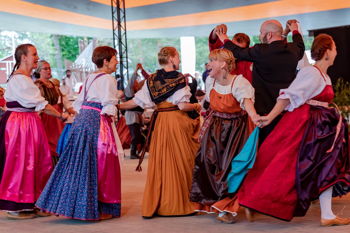 Musicians performing at Kaustinen Folk Music Festival, one of Europe's largest folk music events in Finland